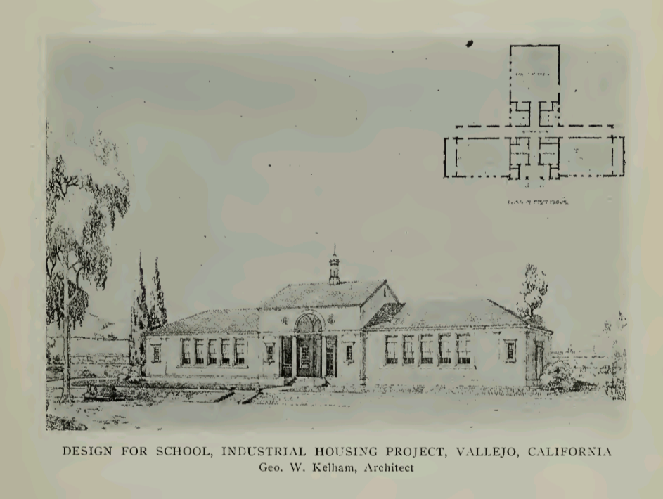 Early design drawing of the Bay Terrace School (now the Mira Theatre)
